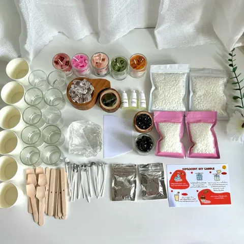 พร้อมส่งจากไทย!!เซต workshop /เซต diyทำขาย สำหรับทำเทียนเครื่องดื่ม10ชิ้น/เซต มัจฉะ/ชาไทย/ชาเขียว/กาแฟ/นมเย็น